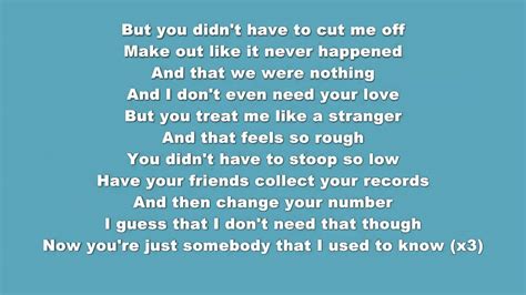 somebody i that used to know lyrics|gotye somebody.